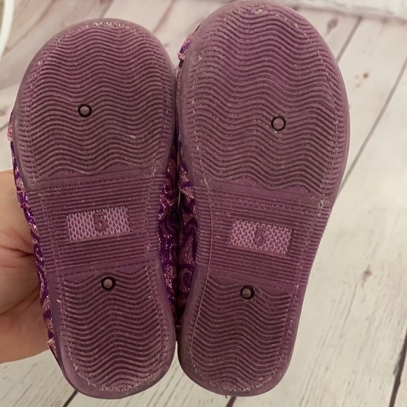 Koala Kids Pink/Magenta Glitter Swirly Alpargatas Slip Ons - Picture 5 of 5